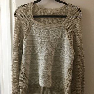 Rachel Roy Side Beige Tan Knit Sweater size S